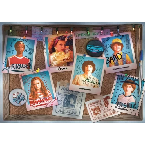 Stranger Things 1000 db-os puzzle - Caracters - A kirakó képén a sorozat főszereplői jelennek meg