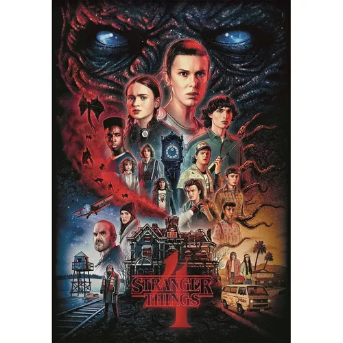 Stranger Things 1000 db-os puzzle - Darkness Rises - A kirakó képén a sorozat negyedik évadának ikonikus plakátja jelenik meg