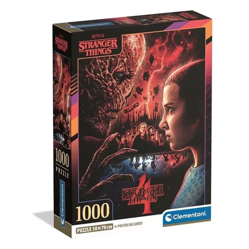Stranger Things 1000 db-os puzzle - Eleven vs. Vecna - A kirakó képén a sorozat negyedik évadának két főszereplője, Eleven és Vecna jelenik meg