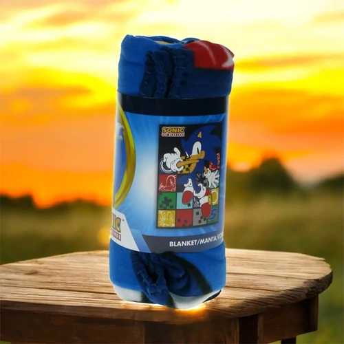 Sonic, a sündisznó polár takaró, ágytakaró 100x140cm - Blue Blur