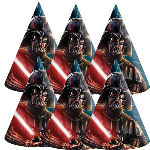 Star Wars party kalap, csákó 6 db-os szett - Darth Vader