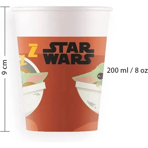 Star Wars The Mandalorian papír pohár 8 db-os szett - Baby Yoda