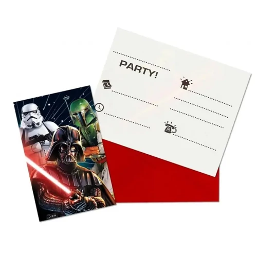 Star Wars party meghívó 6 db-os - Darth Vader és rohamosztagos