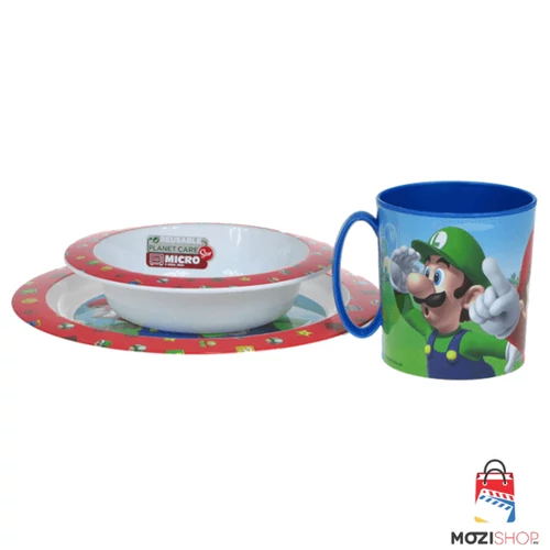 Super Mario műanyag étkészlet