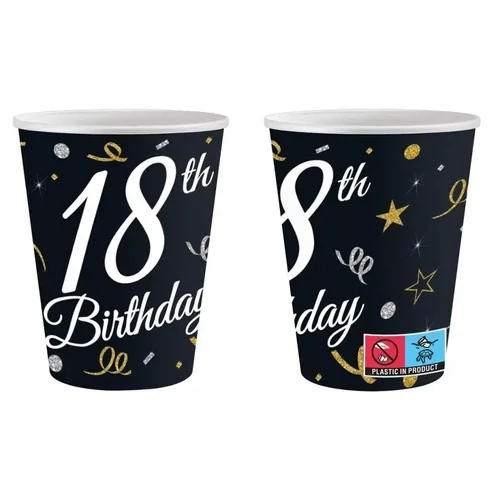 Happy Birthday papír pohár 6 db-os 200 ml - 18 B&C