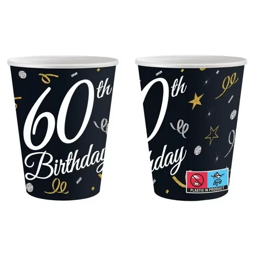 Happy Birthday papír pohár 6 db-os 200 ml - 60 B&C