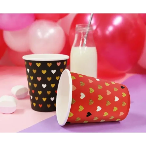 Szerelem XOXO papír pohár 6 db-os 250 ml - Red