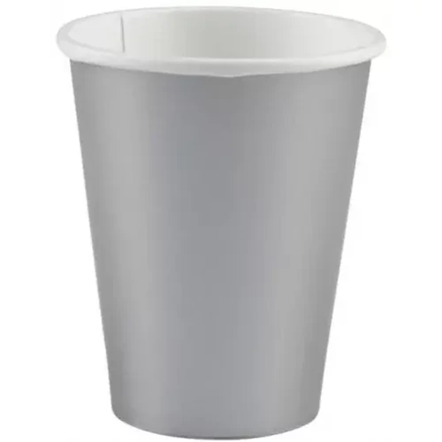 Színes papír pohár 8 db-os 250 ml - Ezüst Silver