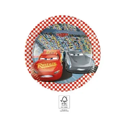Disney Verdák papírtányér 8 db-os 20 cm - Arena Race Red
