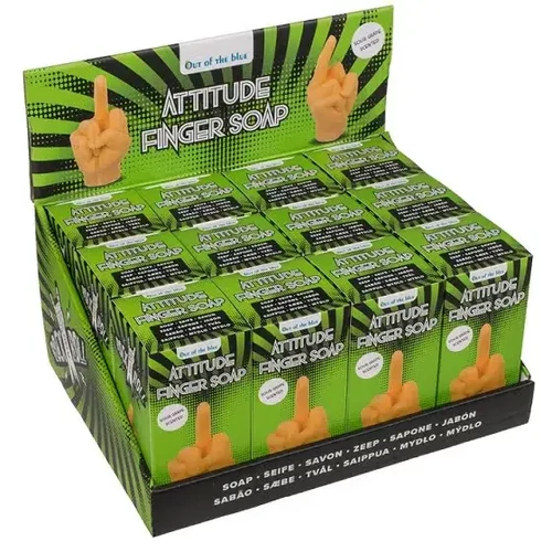 Középső ujj formájú szappan