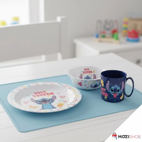 Disney Lilo és Stitch, A csillagkutya étkészlet, micro műanyag szett, bögrével 265 ml - Just