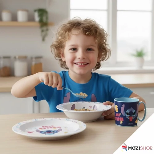 Disney Lilo és Stitch, A csillagkutya étkészlet, micro műanyag szett, bögrével 390 ml - Just