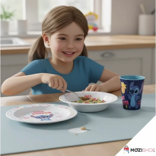 Disney Lilo és Stitch, A csillagkutya étkészlet, micro műanyag szett, pohárral 260 ml - Just