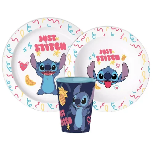 Disney Lilo és Stitch, A csillagkutya étkészlet, micro műanyag szett, pohárral 260 ml - Just