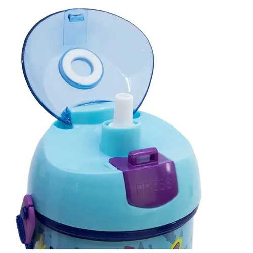 Disney Lilo és Stitch műanyag szívószálas kulacs akasztóval 450 ml - Dance
