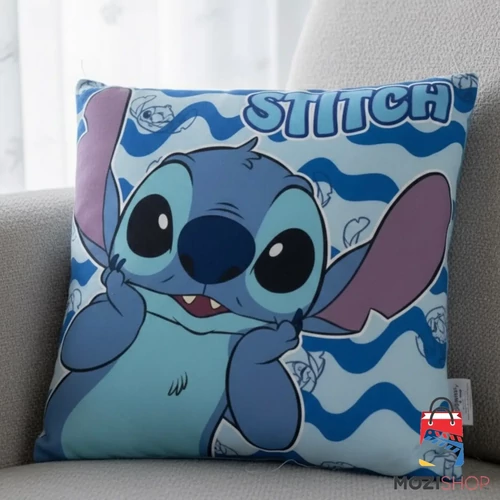 Disney Lilo és Stitch, a csillagkutya velúr párna, díszpárna 38x38 cm - Wave