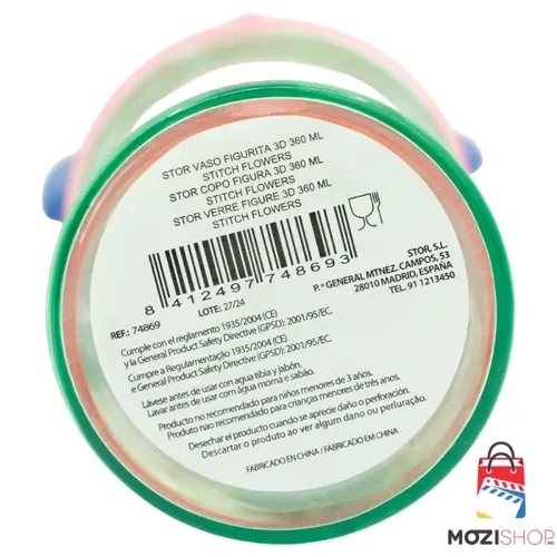 Disney Lilo és Stitch szívószálas pohár 3D figurával 360 ml - Stitch
