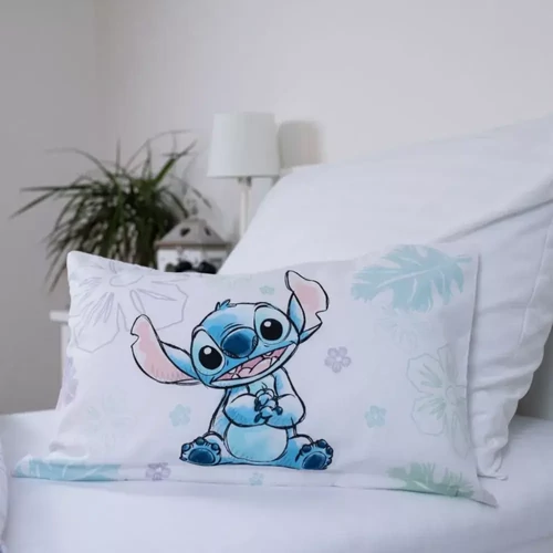 Disney Lilo és Stitch gyerek, ovis ágyneműhuzat garnitúra 100×135 cm, 40×60 cm - Ohana White