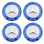 Mercedes felni matrica szett - 56 mm-es, 3D kivitel, ezüst-kék
