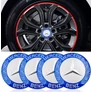Mercedes felni matrica szett - 56 mm-es, 3D kivitel, ezüst-kék