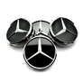 Kép 1/2 - Mercedes felniközép kupak szett - 75 mm-es, 3D kivitel, fekete
