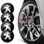 Peugeot felni matrica szett - fekete 56 mm-es, 3D kivitel