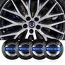 Volvo felni matrica szett - fekete, ezüst, királykék 56 mm-es, 3D kivitel