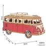 Volkswagen lakókocsi replika 3D fa modell puzzle piros