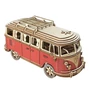 Volkswagen lakókocsi replika 3D fa modell puzzle piros