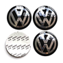 Kép 1/2 - Volkswagen felni matrica szett - fekete ezüst 75 mm-es, 3D kivitel