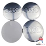 Audi felni matrica szett - ezüst, ezüst logóval 56 mm-es, 3D kivitel