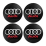 Audi felni matrica szett - fekete-piros 56 mm-es, 3D kivitel