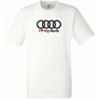 Kép 3/7 - FehérI Love My Audi férfi rövid ujjú póló
