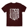 Bordó Attack on Titan férfi rövid ujjú póló Graphic Legion Logo