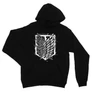 Fekete Attack on Titan unisex kapucnis pulóver - Graphic legion logo