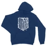 Királykék Attack on Titan unisex kapucnis pulóver - Graphic legion logo