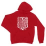 Piros Attack on Titan unisex kapucnis pulóver - Graphic legion logo