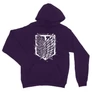 Sötétlila Attack on Titan unisex kapucnis pulóver - Graphic legion logo