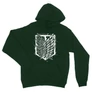 Sötétzöld Attack on Titan unisex kapucnis pulóver - Graphic legion logo