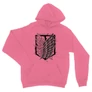 Világos rózsaszín Attack on Titan unisex kapucnis pulóver - Graphic legion logo