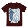 Bordó Attack on Titan férfi rövid ujjú póló Scouting Legion Logo 