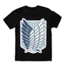 Fekete Attack on Titan férfi rövid ujjú póló Scouting Legion Logo 