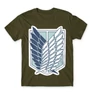 Khaki Attack on Titan férfi rövid ujjú póló Scouting Legion Logo 