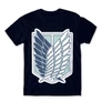 Sötétkék Attack on Titan férfi rövid ujjú póló Scouting Legion Logo 