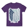 Sötétlila Attack on Titan férfi rövid ujjú póló Scouting Legion Logo 
