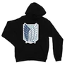 Fekete Attack on Titan unisex kapucnis pulóver - Scouting Legion logo