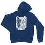 Királykék Attack on Titan unisex kapucnis pulóver - Scouting Legion logo