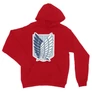 Piros Attack on Titan unisex kapucnis pulóver - Scouting Legion logo