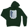 Sötétzöld Attack on Titan unisex kapucnis pulóver - Scouting Legion logo