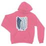 Világos rózsaszín Attack on Titan unisex kapucnis pulóver - Scouting Legion logo
